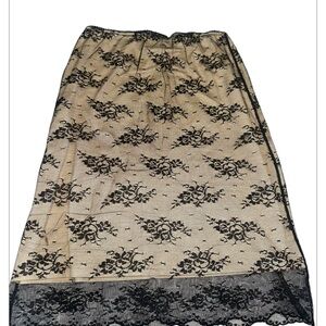 Elegant Black Lace Overlay Skirt